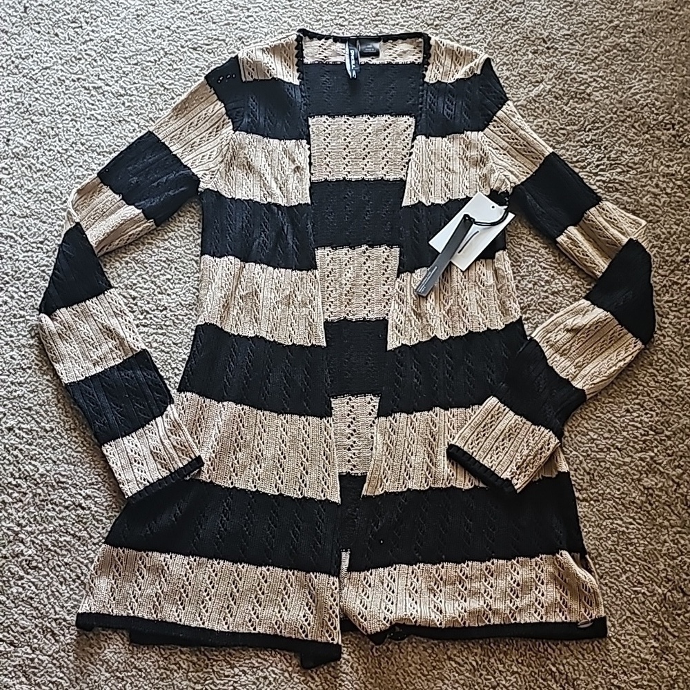 O'Neil Sweater Black Tan Strip XS